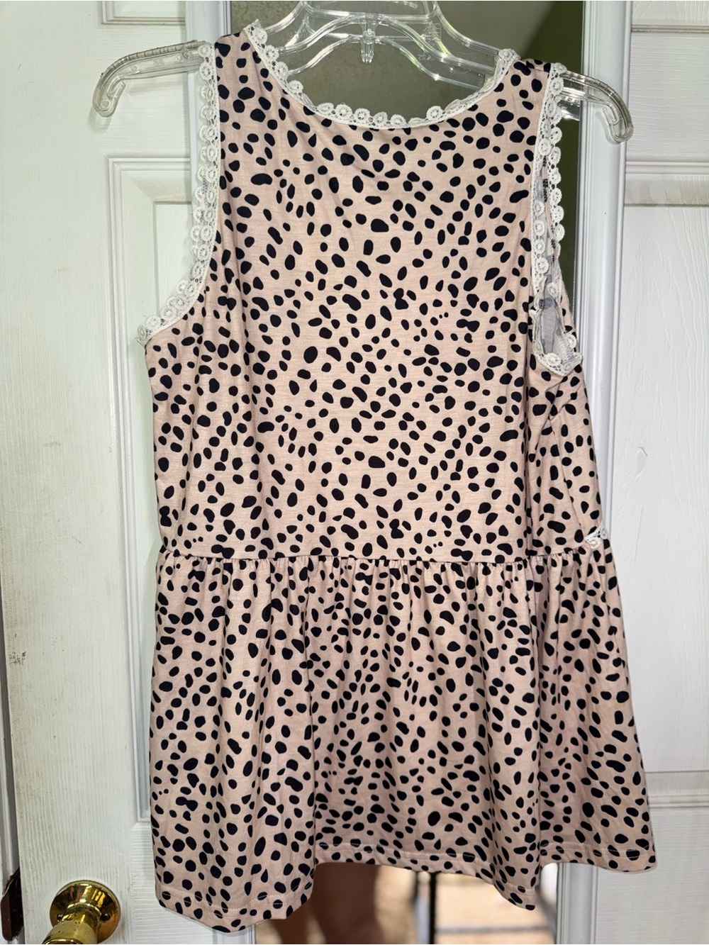 Black Polka Dot Sleeveless Lace Top - Picture 3 of 3